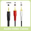2 RCA Jack Plug To Mini Male 3.5mm Stereo Splitter Audio Cable for MP3 MP4 Aux Phone TV Sound Computer Music Wire Cords