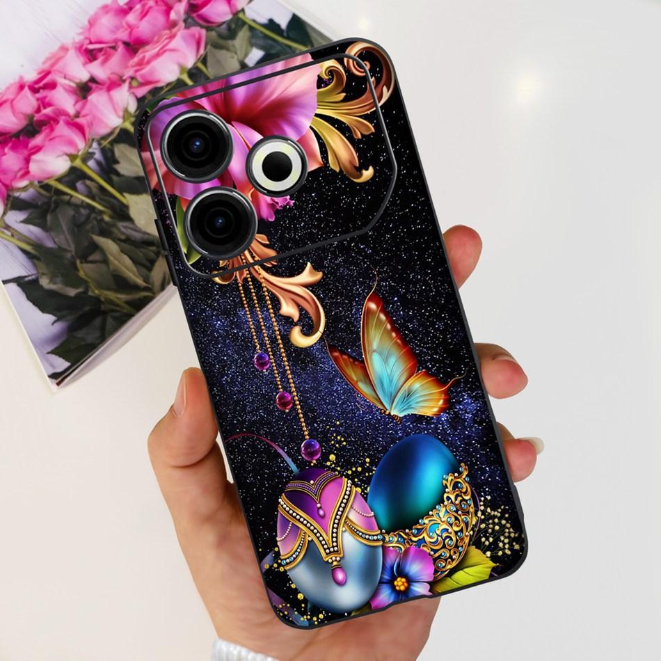 Чехол для телефона Tecno Pova 6 Neo Pova6 Neo 4G 2024 Элегантный принт Мягкий силикон ТПУ Чехлы