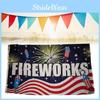 Letter Fireworks Pattern Flag Banner Fade Resistant Outdoor Decoration Gift