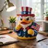 Патриотическая фигурка утки Смешная статуэтка Дяди Утки с американским флагом и цилиндром Коллекционная декорация на 4 июля ко Дню независимости Декор для дома