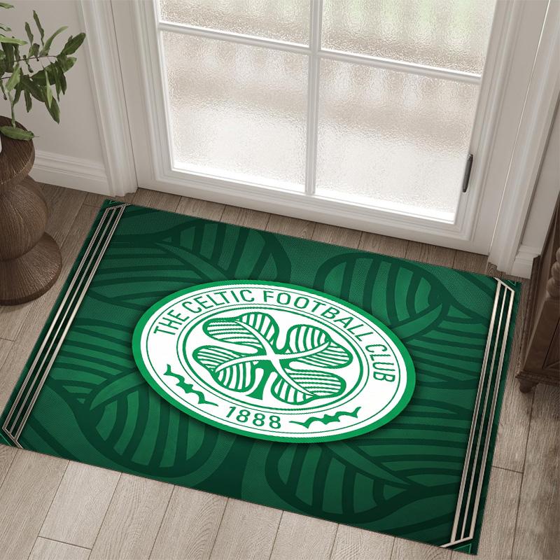 Celtic FC Design Crystal Velvet Carpet Cozy Non?Slip Printed Rug For Bedroom Living Room Entrance