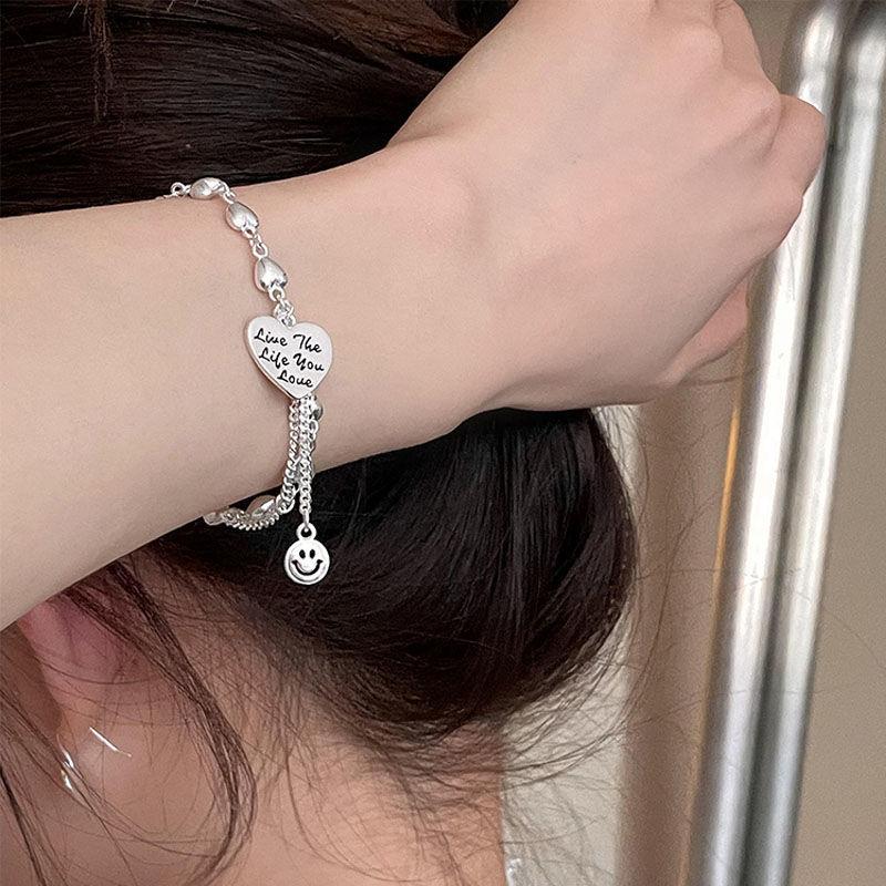 Light luxury niche sterling silver heart bracelet with bell pendant2026New best friend jewelry, a gift for girls