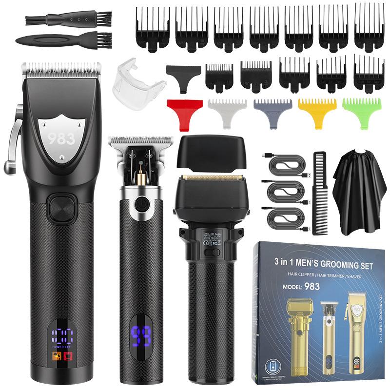 New multi-function hair clipper 3 knife net razor set digital display electric clipper high-power hair clipper
