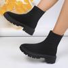 Женские носки-туфли 2025 Весна Осень Новые Дышащие Повседневные Клинья Платформа Ботильоны Zapatos De Mujer Готические Сапоги