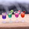 4Pcs 1:6 Dollhouse Miniature Fruit Cocktail Drinks Cup Model Kid Play House Toy