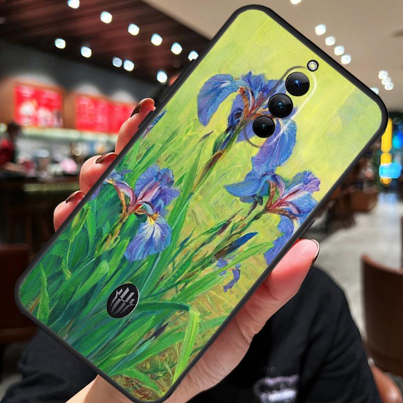 Чехол-пенал с рисунком сиреневых ирисов для ZTE Nubia Red Magic 10S 10 8 9 8S 9S 11 Pro Plus 10 Air 5G 6R 6 7 6S 7S Pro