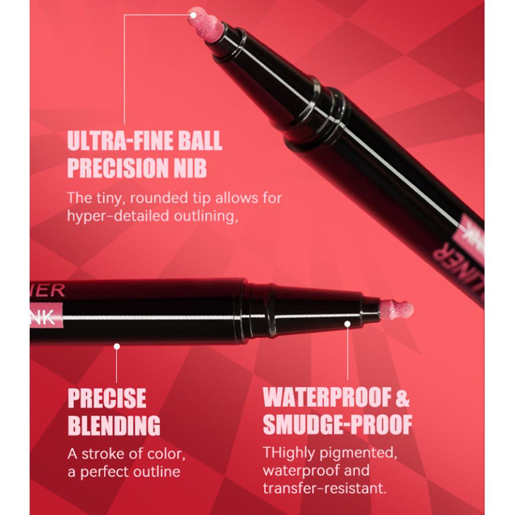 Matte Lip Liner, Water Resistant & Smudge-proof, Pigmented Color for Daily Casual, Office, or Party Use