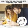 Кабель USB Type C 60 Вт для быстрой зарядки, нейлоновый плетеный шнур для синхронизации данных для телефона 15 для S23/S22/S21, шнур для зарядки 25 см