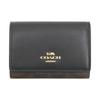 Coach Wallet FCW804 CW804 Walnut X Black Signature Coated Canvas Leather Micro Billfold Wallet (tri-fold Wallet) Women's [Outlet Product]