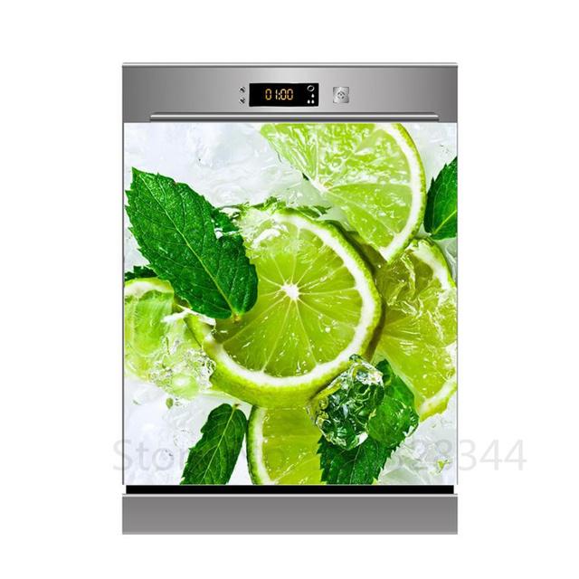 Наклейка для украшения посудомоечной машины «сделай сам», кухонные обои, виниловая наклейка на стену, настенная наклейка с фруктами и цветами для домашнего декора