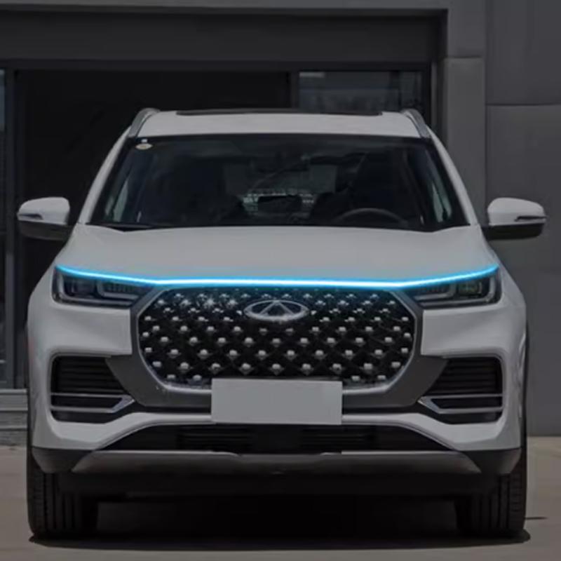 Chery Tiggo 8 Pro Автомобильный светодиодный капот дневных ходовых огней полосы водонепроницаемая гибкая авто декоративная сквозная лампа