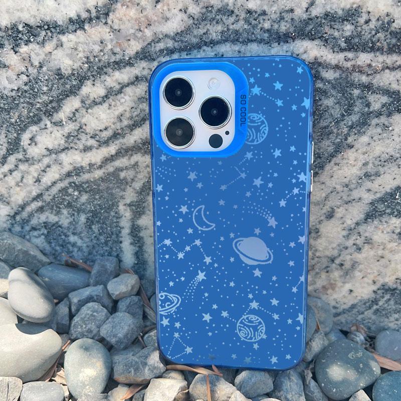 Звездная ночь космос созвездия звезды Чехол для телефона для iPhone 13 Mini 15 Plus 16 15 13 14 11 12 Pro Max Ударопрочный Лазерный чехол