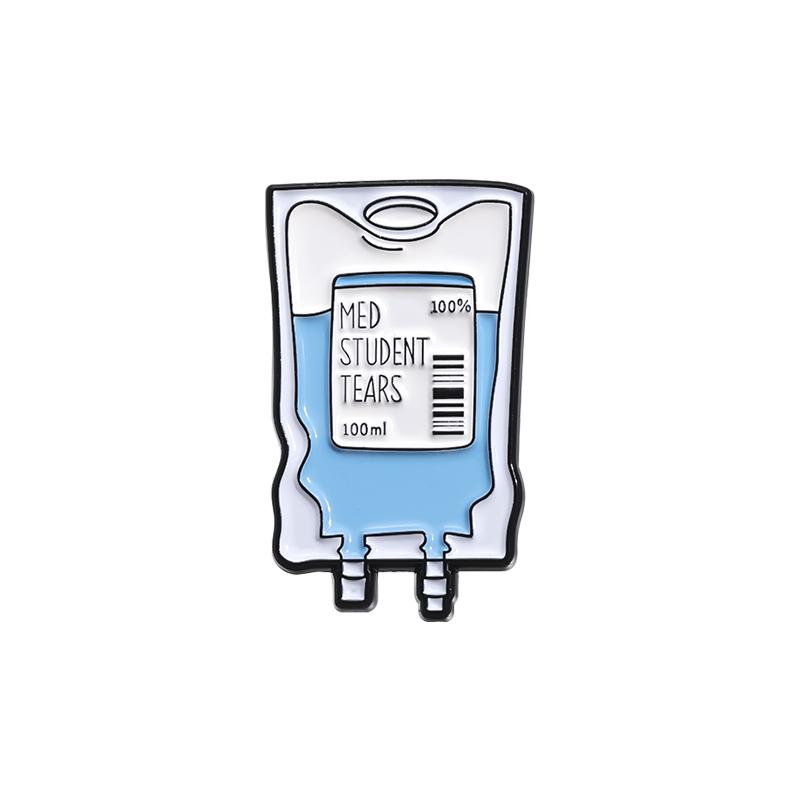 Xiaomi Medical Student Tears Enamel Pin Creative Container Pin Sarcastic Quote Lapel Badge Decor Backpack Clothes Brooches Jewelry Gift