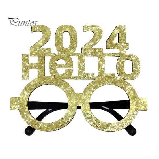 2024 новогодние украшения для вечеринки, очки, реквизит для фотографий, черные и золотые тематические рамки, оправы для очков с новым годом
