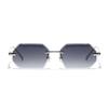Ruiao Sunglasses Men Brand Designer Fashion Rimless Sun Glasses Shades Diamond Cut Lens Ladies Frameless Metal Eye Glasses