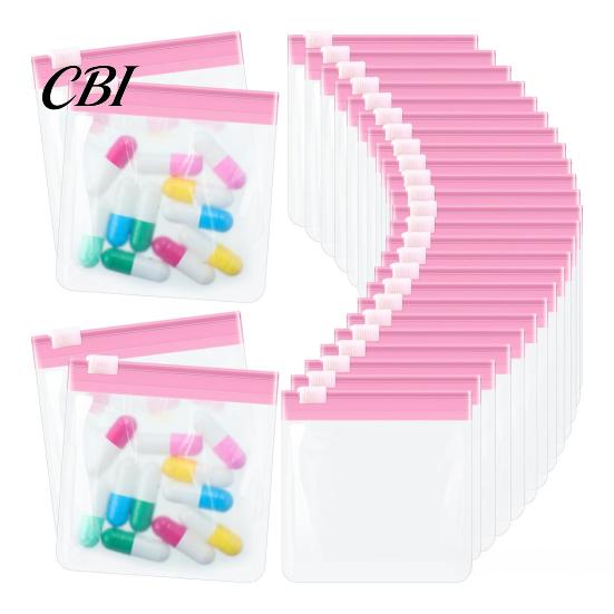 Travel Pill Bag Slide Lock Medicine Bags, Reusable EVA Pouch, Waterproof Portable Pills Small Items Storage Bag, for And Daily Use Translucent Case