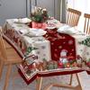 Christmas Tablecloth Snowman Pattern Rectangular Tablecloth Christmas Tablecloth Farmhouse Table Stain -Resistant Decorations