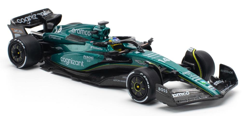POP RACE Aston Martin AMR23 F1 Алонсо PR640198 1/64 - №14 F. (Готовая модель)