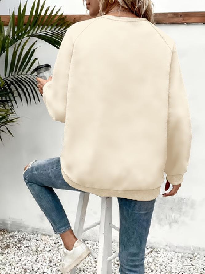 Женская толстовка с принтом «Сердце и Бабочка» - Многоцветная, с круглым вырезом, с длинным рукавом, повседневный универсальный топ.