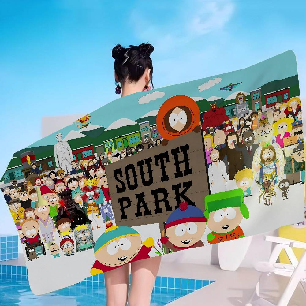 South Cartoon Parke Beach Towel Colorful Bath Towels For Girl Microfiber Quick Dry Sand Free Beach Yoga Spa Gym Pool