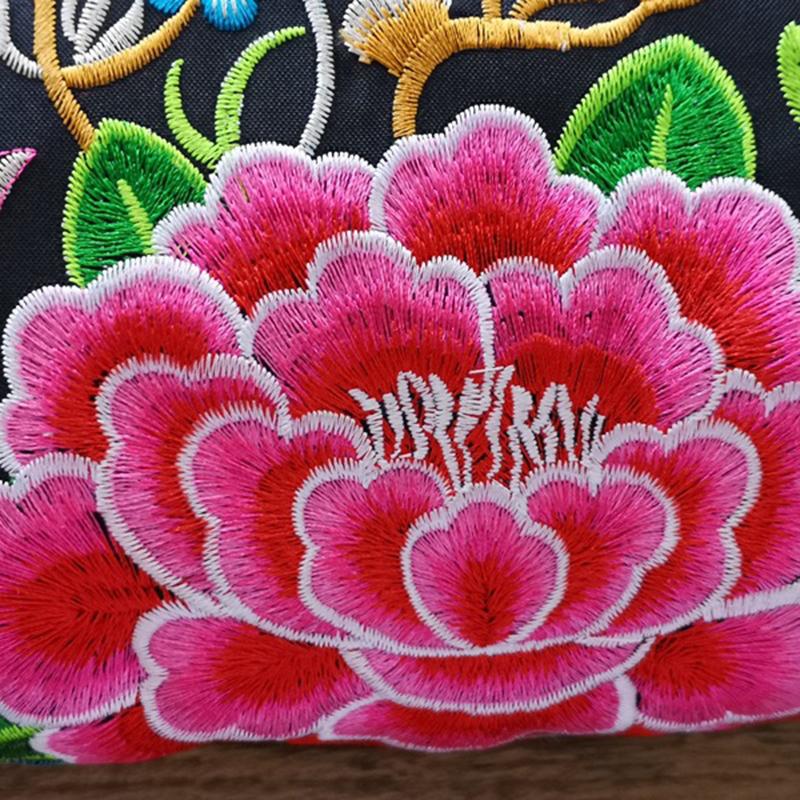 Yogodlns Сумка через плечо в этническом стиле Юньнань, сумка через плечо с цветочной вышивкой, парусиновая сумка для отдыха, простая женская трехслойная сумка через плечо