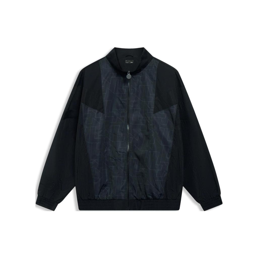 Li Ning Solid Color Casual Zip Long Sleeve Jacket Men Jackets Black AJDT015-3