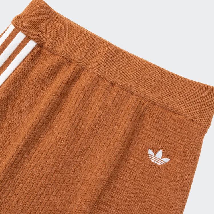 adidas Оригинальная трикотажная юбка премиум-класса с тремя полосками, спортивная длинная юбка с цветными блоками, женские юбки, дикие коричневые JI7055