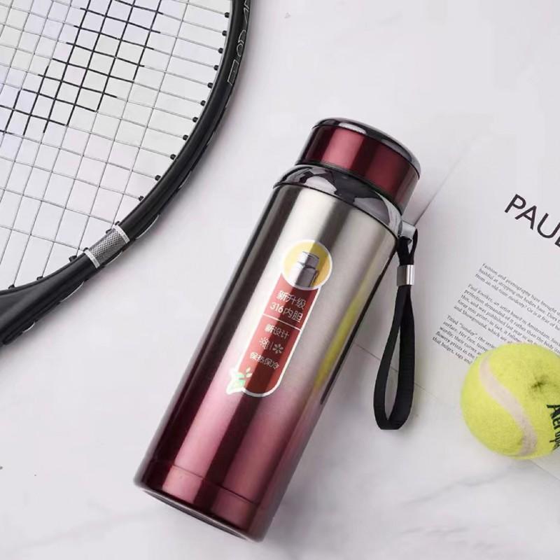 316 Stainless Steel Insulated Travel Water Bottle With Strap 800ml 1000ml Outdoor Hiking Camping Gym Car Use