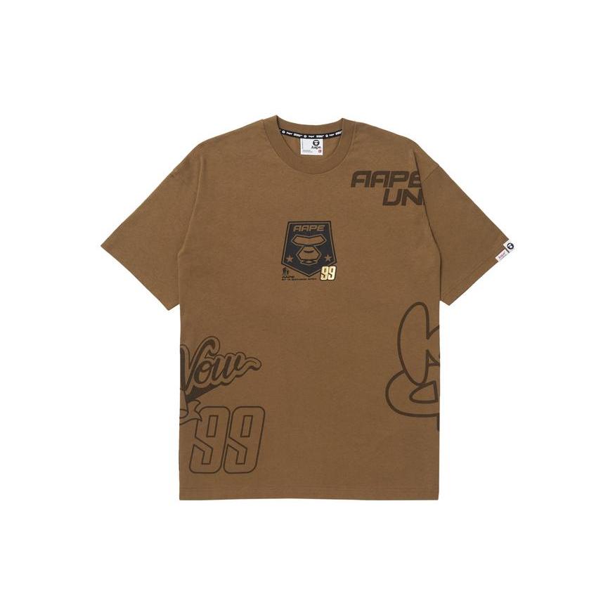 Aape T-Shirts Men's Crew Neck Moderate Straight Fit AAPTEM1296XXK