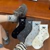 Cute Dot Socks Spring and Autumn Ruffle Dot Socking Fashion Mid Tube Socks  for Women