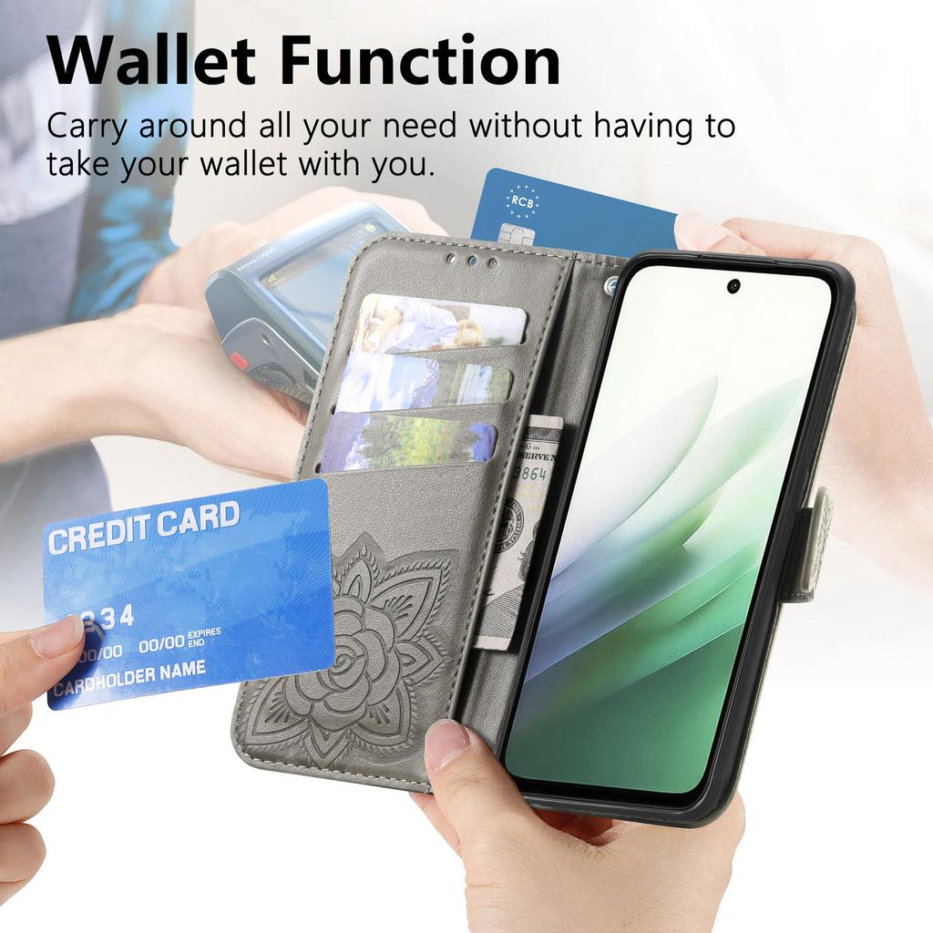 Для Xiaomi Redmi 15 4G (США) (171 мм) Чехол с ремешком с узором бабочки, кошелек из искусственной кожи, чехол для телефона