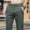 Уличная мужская мода, повседневный костюм, брюки, весенне-осенние однотонные универсальные тонкие корейские мужские костюмы, новые прямые брюки