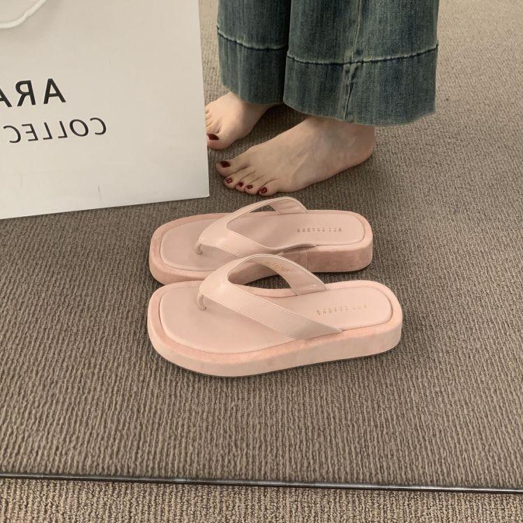 Французский сказочный стиль шлепанцы на толстой подошве красивые шлепанцы с леопардовым принтом женская летняя обувь приморские пляжные сандалии сандалии