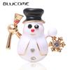 Quality Christmas Snowman Brooch for Women Kids Clothes Hat Hijab Pin Christmas Gift