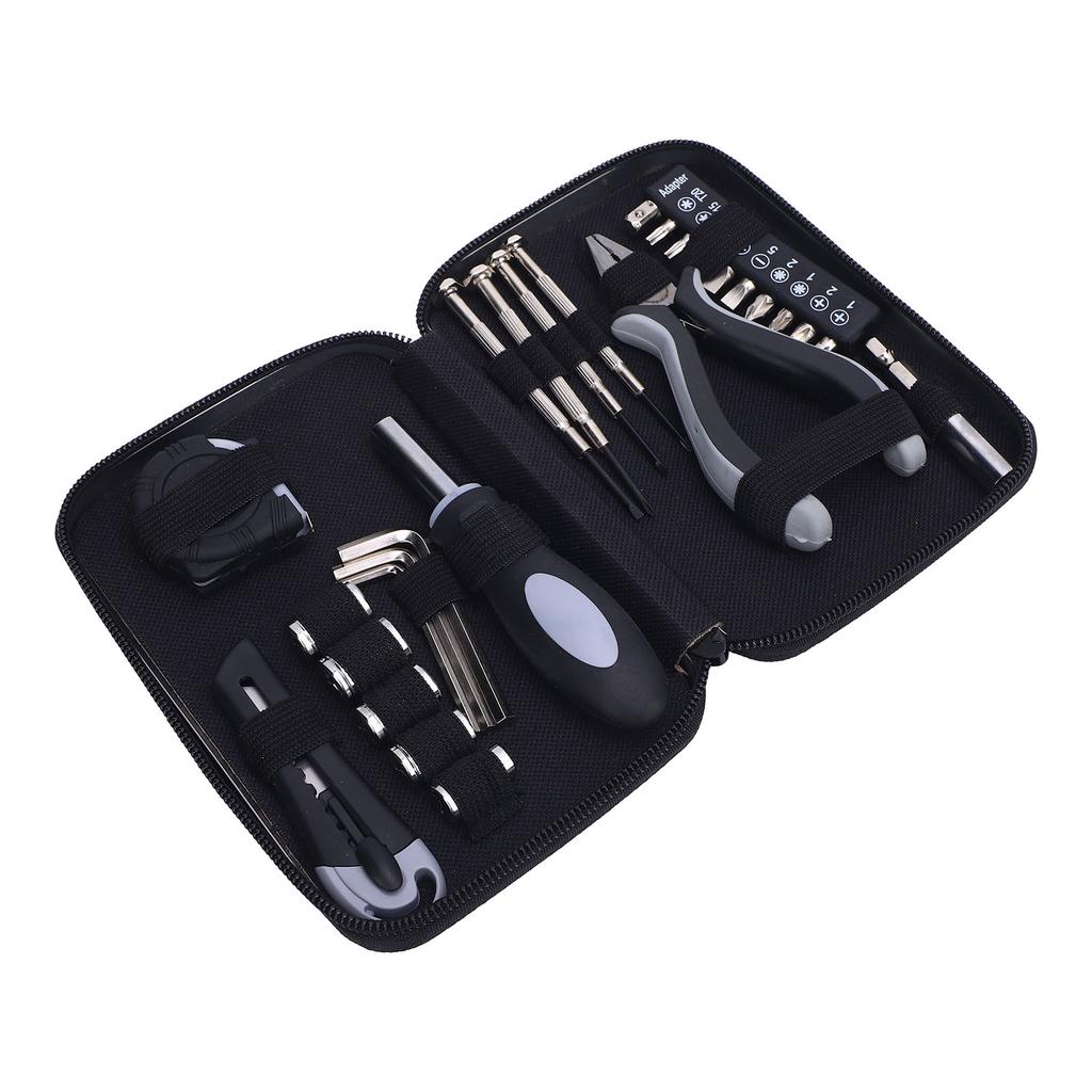 Мини Набор Инструментов Бытовой Набор Инструментов для Ремонта Плоскогубцы с Игловидными Губками Рулетка Шестигранные Ключи Набор Отверток Биты для Отверток Рукоятка с Кейсом