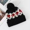 Fair Island wind red strawberry hairball wool hat women's autumn and winter cute cold and warm mountaineering ear protection knitted hat