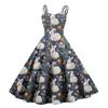 Women's Casual Fashion Print Sexy Off Shoulder Punk Retro Dress Retro Dress Dress
