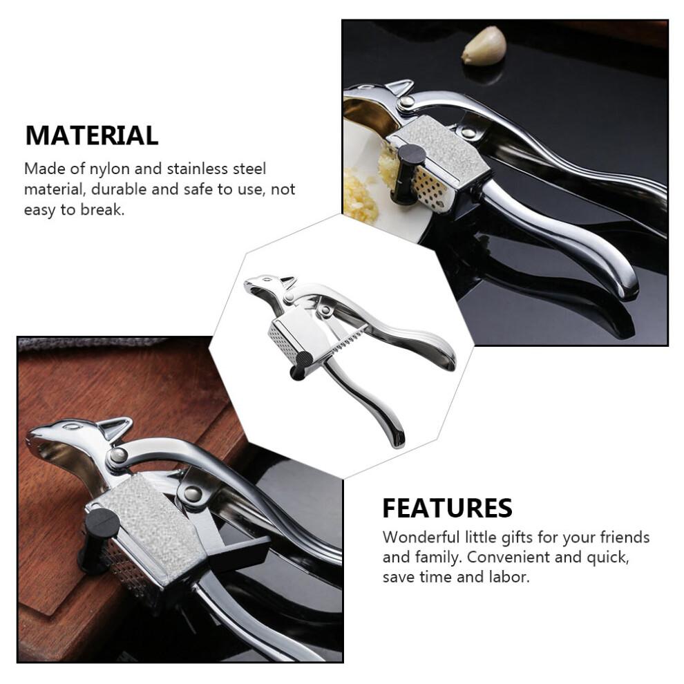 Garlic Mincer Squirrel Style Kitchen Utensil Silver 1PCS