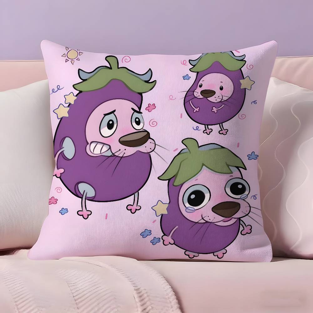 Подушка Courage The Cowardly Dog Наволочка Ультрамягкая Ткань, Приятная для Кожи Облачный Комфорт и Скрытая Молния