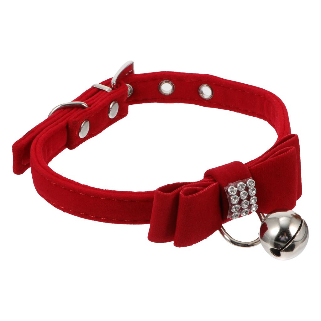 Chic Adjustable Rhinestone Pet Collar Cat Dog Collar Bell Charm Premium Material Comfortable for Party Daily Decoration