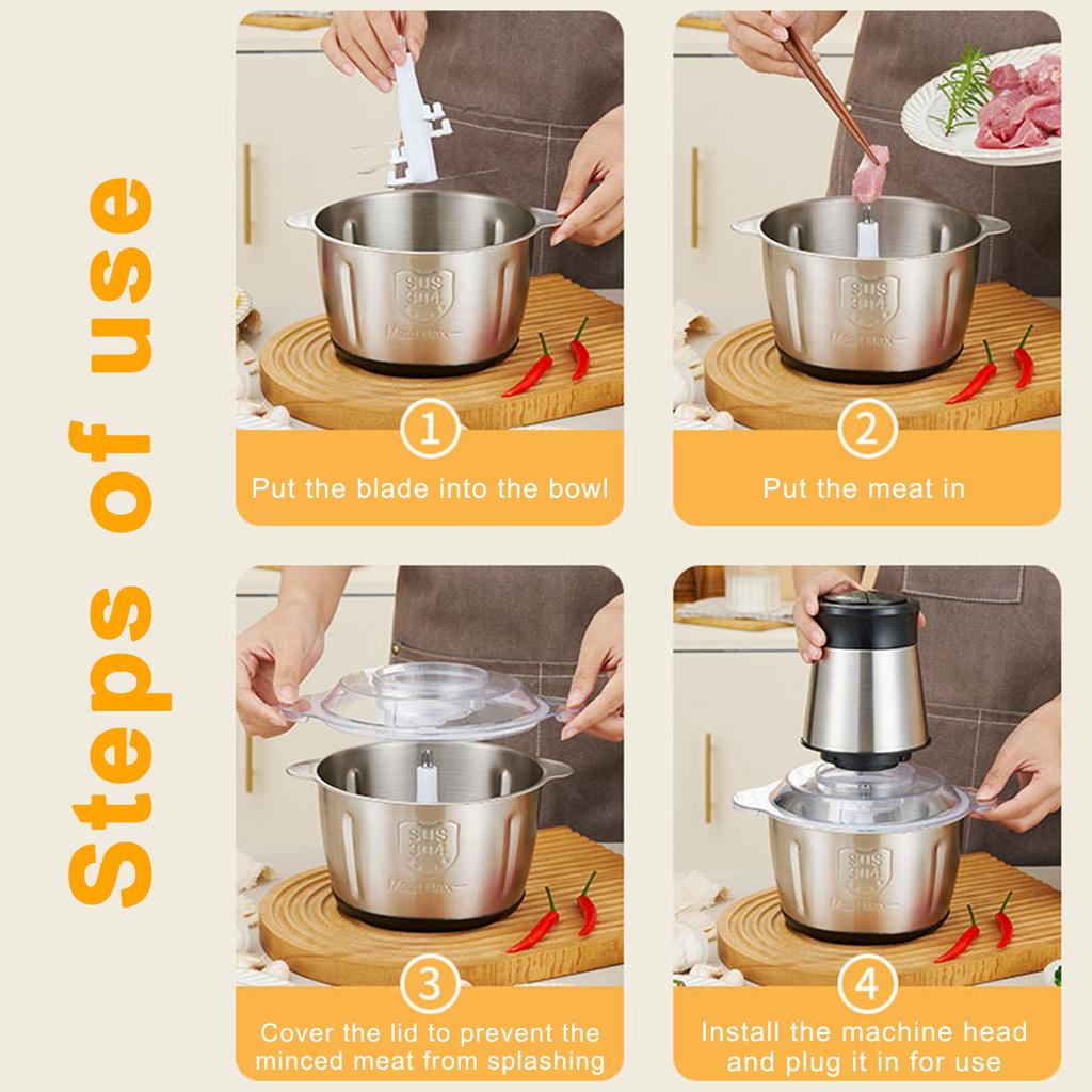 Stainless Steel Meat Grinder Home Use Functional Meat Grinder Mincing Mincing Vegetable Grinder