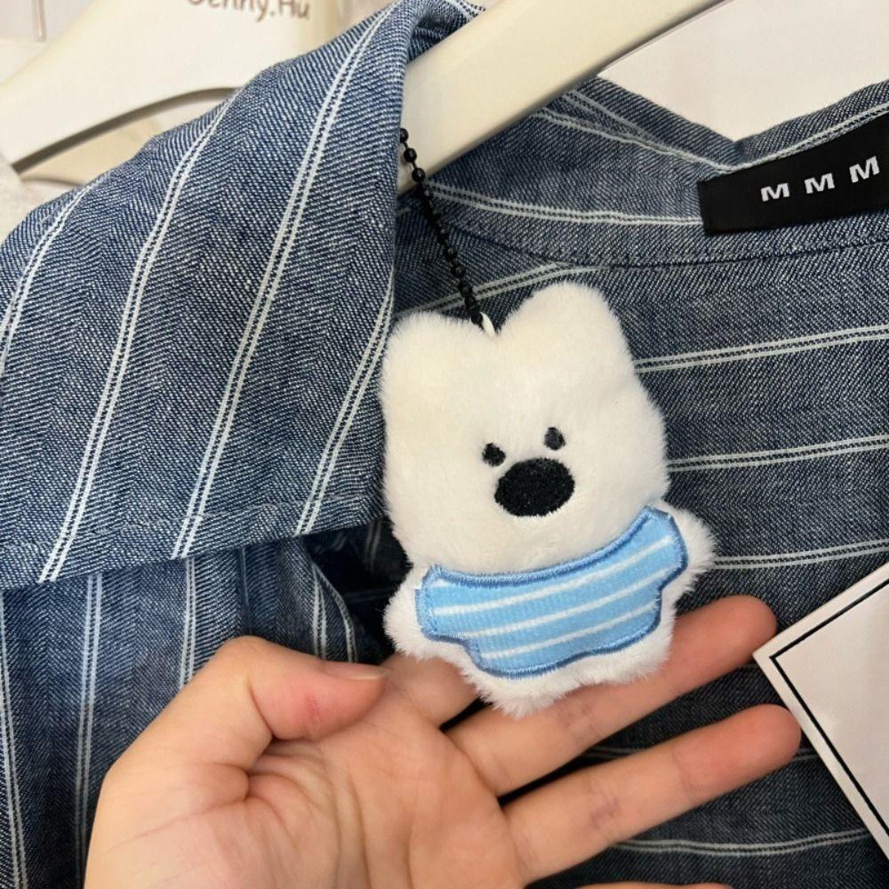 Stuffed Plush Dolls White Puppy Plush Pendant Bag Pendant Plush Toy Cartoon Key Chain Unisex