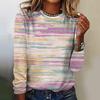 New Stripe Print Long Sleeves T-shirts Spring/Autumn Fashion Women Clothing Designer Loose Women T Shirt Tops Pullover