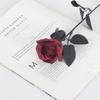 Черно-белые розы Искусственные черные розы Искусственные цветы Длинный стебель с листьями Домашний декор Розы для кладбища DIY Цветы для кладбища