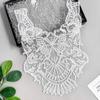 White Water-Soluble Lace Hollow Mesh Strand Embroidery Patch Wedding Dress Neckline Decoration Front Collar Cloth Sticker Accessories
