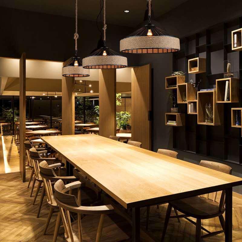 Последние ретро-подвесные светильники из пеньковой веревки для ресторана в индустриальном стиле, креативный бар, ресторан, индивидуальность, американский деревенский стиль, популярный