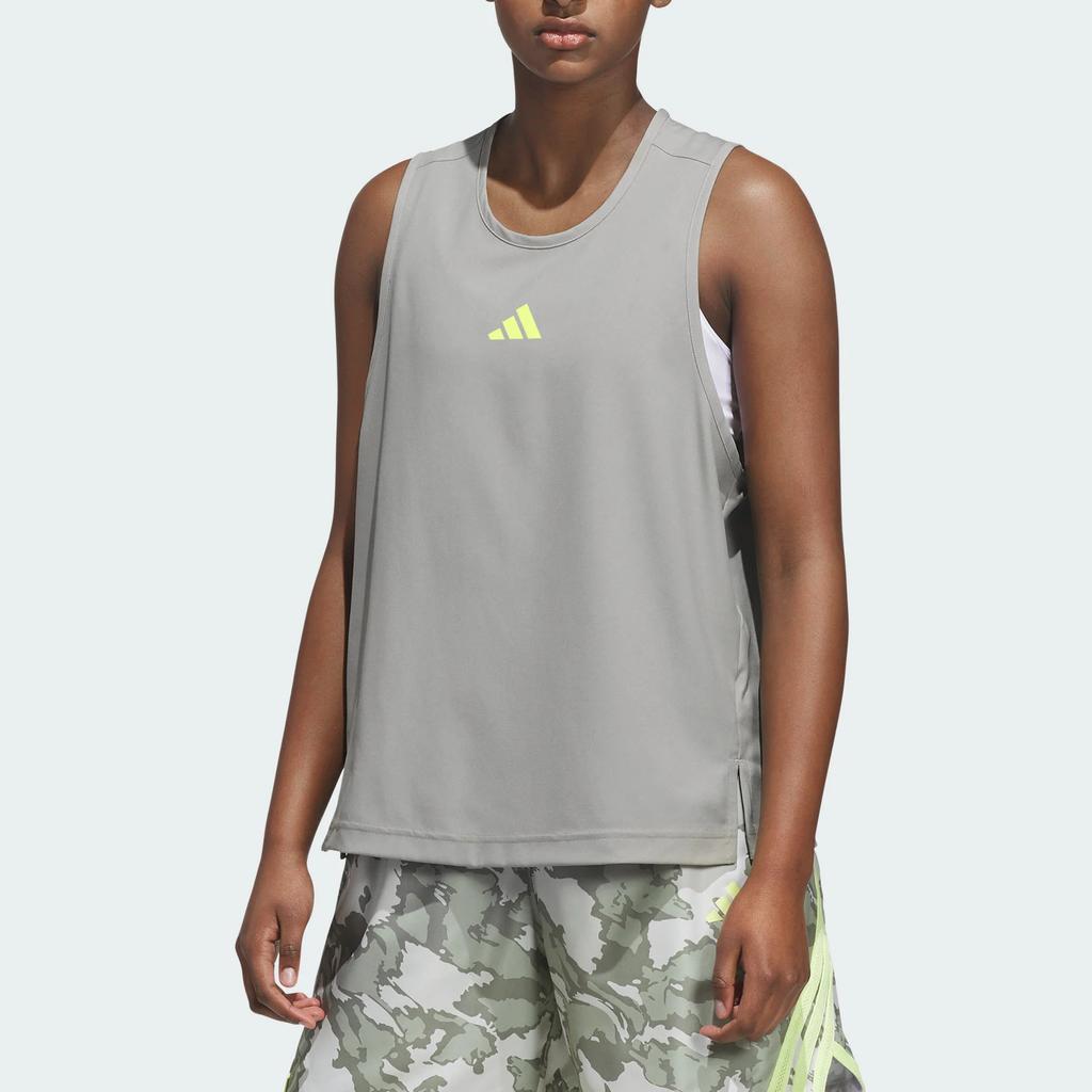 Women's Adidas BASKETBALL Fitness Clothing Women's Pebble Silver Gray Crew Neck Moderate Other