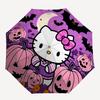 1pc Halloween Hello Kitty Automatic Folding Umbrella - Portable 3-Fold Design with 8-Bone Iron Frame, Perfect Holiday Gift for Fans, Travelers, Everyd