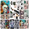 Fashion Girl Skull Phone Case for Iphone 5 5s 2020se 6 6s 7 8 Plus X 10 XR XS 11 12 13 Mini Pro MAX Black Tpu Back Cover