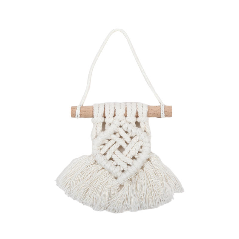 Ручная работа, мини-подвеска в стиле макраме, настенный гобелен в стиле радуги, украшение для автомобиля в стиле бохо для спальни, комнаты для девочек